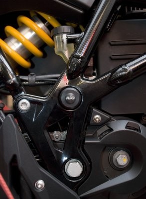 Zátky do rámu (zadní) R&G Racing pro motocykly HUSQVARNA Nuda, černé (pár)